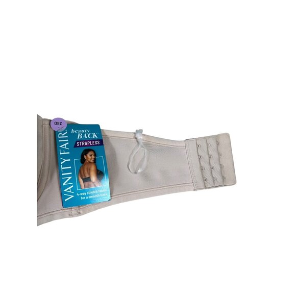 NEW Vanity Fair Strapless Bra Nude 38D Converts to 5 Bras Stretch Smoothing - Picture 4 of 13